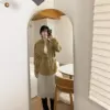 26H03直紋綁帶襯衫(黃)