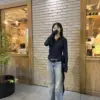 26H06溫柔垂墜綁帶上衣(藍)