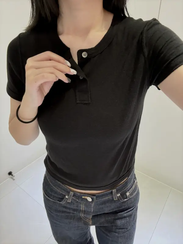 26H04舒服短T(黑)