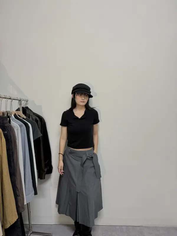 26H10個性西裝裙(灰)