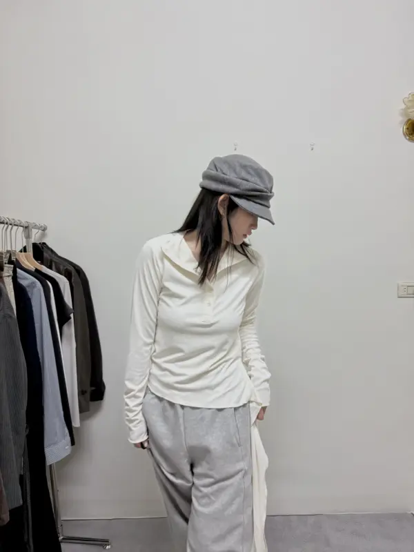 26H06溫柔垂墜綁帶上衣(白)