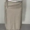 26H11下擺蕾絲綁帶裙(米)