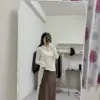 26H11下擺蕾絲綁帶裙(咖)